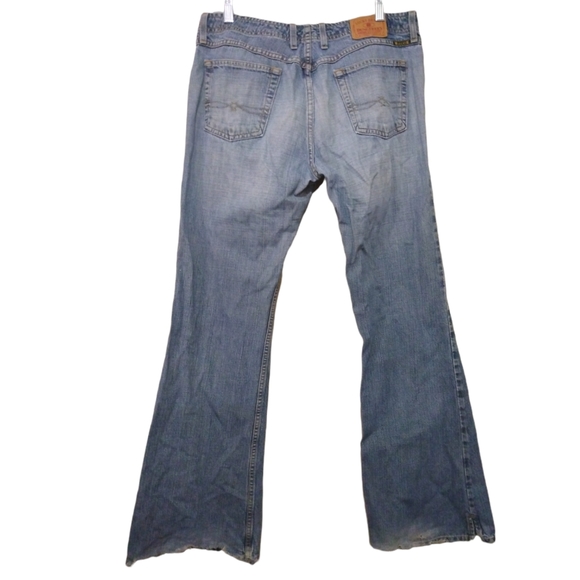 Vintage Lucky Brand Gene Montesano Jet Setter Flare Blue Jeans Size 12/ 31 Long - Picture 8 of 10